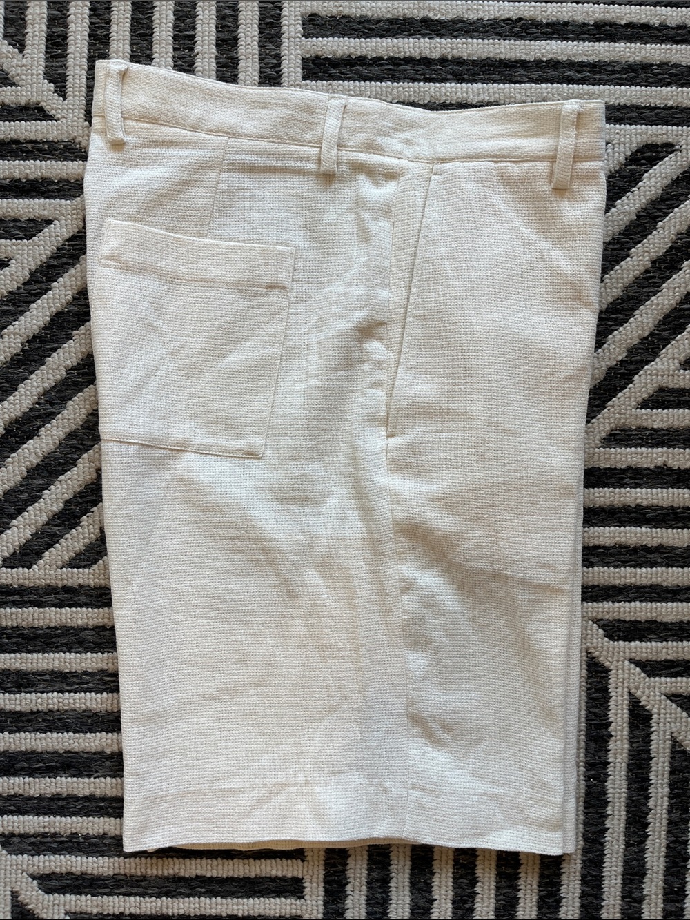 Zara Cream Textured Chino-Style Pants